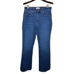Madewell Womens Sz 29 Blue Mid Rise Kick Out Jeans Denim Flare Stretch 29x26